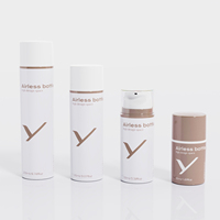 Bouteilles de pompe sans air rondes de luxe personnalisées en PP avec sérigraphie pour emballage cosmétique 50-200ml shampooing