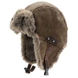 Gorro de Trapper de Nuevo Diseño al por Mayor, Gorro de Invierno para Hombre Adulto con Orejeras, Gorro de Aviador de Cuero PU - Product Image 2
