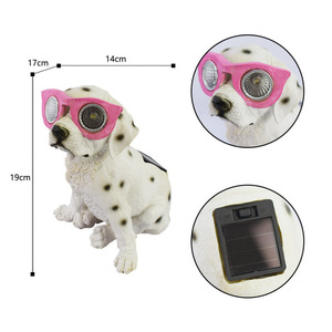 Solar <b>Dog</b> Garden <b>Lights</b> Resin Outdoor Decor LED Waterproof Solar Powered Free Standing Spot <b>Dog</b> Statues - Product Image 2