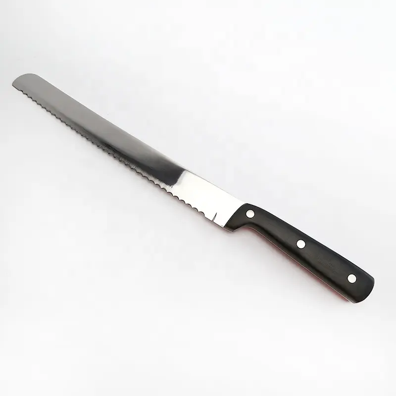 8cr13 Stainless Steel Serrated Bread Knife for Slicing Homemade Bread, Bagels, Cake