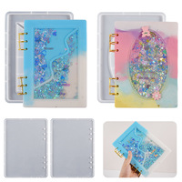 Cristal Colle Résine Miroir A5 Ovale Quicksand Notebook Couverture Loose-Leaf Silicone Moule