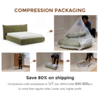 Ensemble matelas et sommier rembourrés VERNSSY, tissu doux modulaire, mousse haute densité, emballage sous vide gain de place, garantie 5 ans