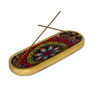 SS CRAFT INDIA Brûleur d'encens rustique en bois fait main, attrape-cendres religieux décoratif pour la maison, le temple, ou comme cadeau - Product Image 1