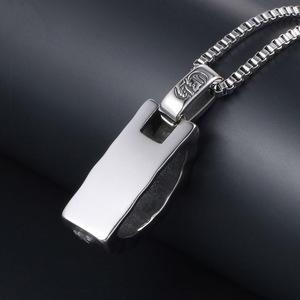 สร้อยคอจี้หกพยางค์ ทำจากไทเทเนียมสตีล ดีไซน์ธิเบต เครื่องประดับผู้ชาย รุ่น SP538 - Product Image 4
