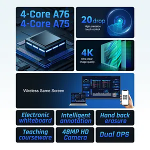 2 Ops Interfaces Digital Advertising Board 75 Inch Wifi Lcd Screen Supporting Full 4K Ui Display Advertising Equipment