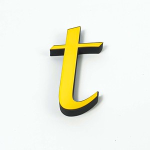 Letras minúsculas de 10 cm, espejo acrílico dorado, adhesivo de pared impermeable y ecológico, letra <span class=keywords><strong>cursiva</strong></span> 3D, decoración moderna para el hogar - Product Image 3