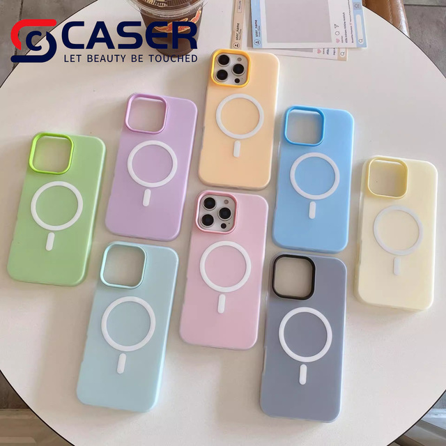 Candy Color Transparent Matte 2 in 1 TPU PC Magnetic Phone Cases Solid Color Silicone Mobile Phone Case for Iphone 16 Pro Max