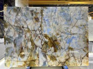 Mármol Azul Zafiro Translúcido Moderno YUSHI, Piedra Italiana de Lujo Retroiluminada para Aplicaciones en Hoteles y Villas - Product Image 2