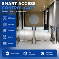 Barrière pivotante automatique haute sécurité en acier inoxydable 304 avec contrôle d'accès par reconnaissance faciale et RFID pour bureau et salle de sport