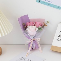 Buket Bunga Kering Artifisial MuJiang untuk Hari Valentine - Hadiah Romantis Abadi untuk Pernikahan dan Ulang Tahun, Mawar dalam Kotak 16cm Model MJ-090248
