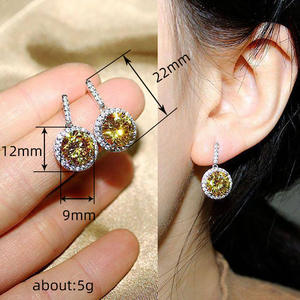 Boucles d'oreilles pendantes en citrine, argent 925, cristal naturel, sertissage clos, bijoux classiques pour femmes, à porter au quotidien - Product Image 6