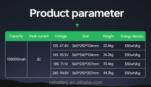 Batterie solide NCM 330 Wh/kg 79000 mAh 80000 mAh 6S 23,7 V 12S 47,4 V 14S 55,3 V 18S 71,1 V pour drone de pulvérisation UAV 880 – Vente en gros - Product Image 2