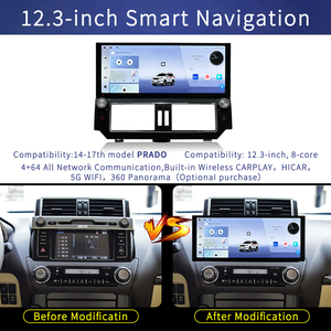 Navigation Android CarPlay 12,3 pouces pour Toyota Prado 2014-2017 Écran tactile Radio stéréo avec Bluetooth GPS - Product Image 4