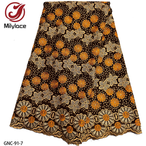 Bán Buôn Phi 100% Bông Thụy Sĩ Ren Vải Hoa Thêu Bông Ren Vải Cho Làm Ăn Mặc - Product Image 5