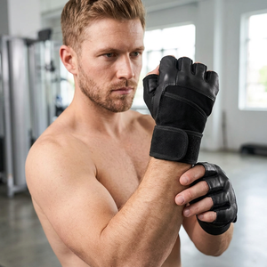 Premium Quality PU Half Finger Sports Gym <b>Gloves</b> Buckle Closure for Fitness Weightlifting Non-Slip Lightweight Heavy Duty Unisex - Product Image 1