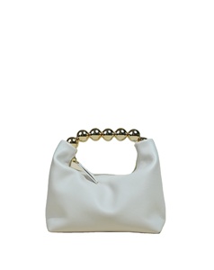Bolsos de hombro cruzados de cuero genuino de lujo personalizados para mujer, monederos y bolsos de mano con perlas de diseño para mujer - Product Image 3