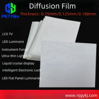 GY Film de diffusion PET personnalisé, découpé à l'emporte-pièce, de différentes formes, translucide, blanc laiteux, film diffuseur pour écran LCD