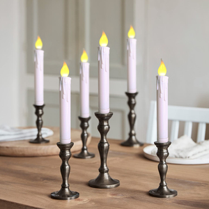 Set of 6 Flameless LED <strong>Taper</strong> <strong>Candles</strong> Lights Battery Operated Candlesticks with Warm <strong>White</strong> Flickering Fake Floating <strong>Taper</strong> <strong>Candles</strong> - Product Image 1