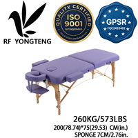 Table de massage portable en bois, fourniture directe d'usine, cadre robuste, table de traitement durable pour salon, service OEM ODM personnalisé