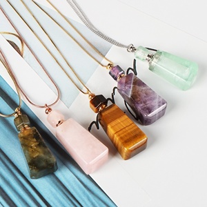 Mặt Dây Chuyền Chai Nước Hoa Hình Thang Thạch Anh Tím Pha Lê Bán Sỉ Mặt Dây Chuyền Đá Quý Quyến Rũ Để Làm Đồ Trang Sức Thủ Công - Product Image 5