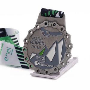 Médailles de course à vélo en métal 3D bon marché, médailles de course à vélo, médailles d'argent et d'or, médaille de 1er rang, médaille de sport en gros avec cordon - Product Image 4