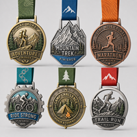 Médailles personnalisées en alliage de zinc 3D pour la course à pied, le marathon, la randonnée, le cyclisme, la course sur sentier, le camping, les médailles de finisseur sportif avec ruban imprimé