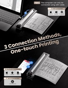 Phomemo Q302 便携式无线无墨热敏打印机 WiFi BT 适用于 A4/A5/B5 热敏纸，兼容 Android IOS 手机和笔记本电脑 - Product Image 6