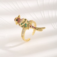 Bague Papillon en Cuivre Incrusté d'Or et de Zircon, Style Européen et Américain, Design Créatif Haut de Gamme, Personnalisée et Polyvalente, Ouverte