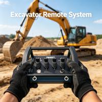 Control Remoto Hidráulico Inalámbrico Industrial de 4 Canales, Joystick Proporcional para Grúa y Excavadora