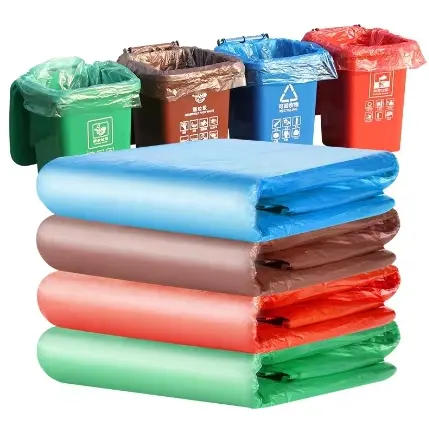 Пластиковый мешок для мусора, разноцветный большой размер, мешок для мусора, плоский синий 80*100 см, толщина 3 шелка