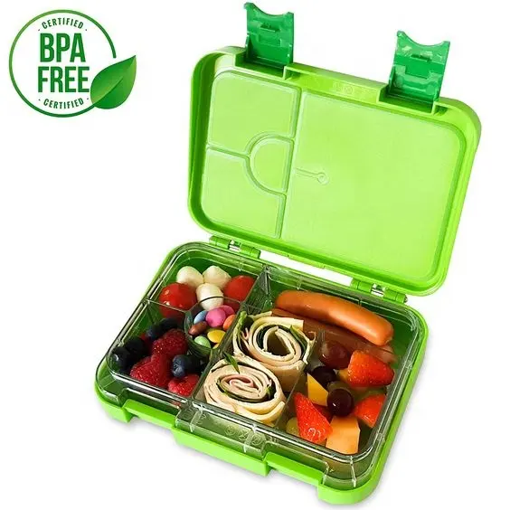 2020 New Products 6 Compartments bento box BPA Free Leakproof Microwave Plastic Kids Bento Lunch Box wholesale