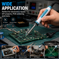 Fer à souder électrique 60W, prise EU, chauffage rapide, pointe pointue, poignée ergonomique, outil de soudage pour réparation de circuits imprimés électroniques, bricolage