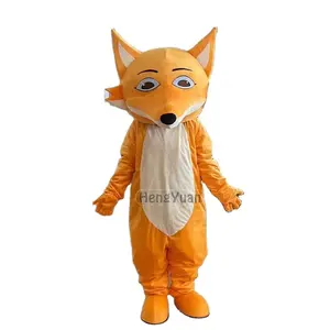 Hengyuan – mascotte de renard sur mesure, personnage d'animal de dessin animé, Costume de haute qualité, en peluche, marche, mascotte drôle, fête, scène