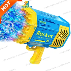 最低价格EN71 69孔泡泡枪夏季户外玩具点亮肥皂泡玩具自动火箭筒男孩泡泡枪