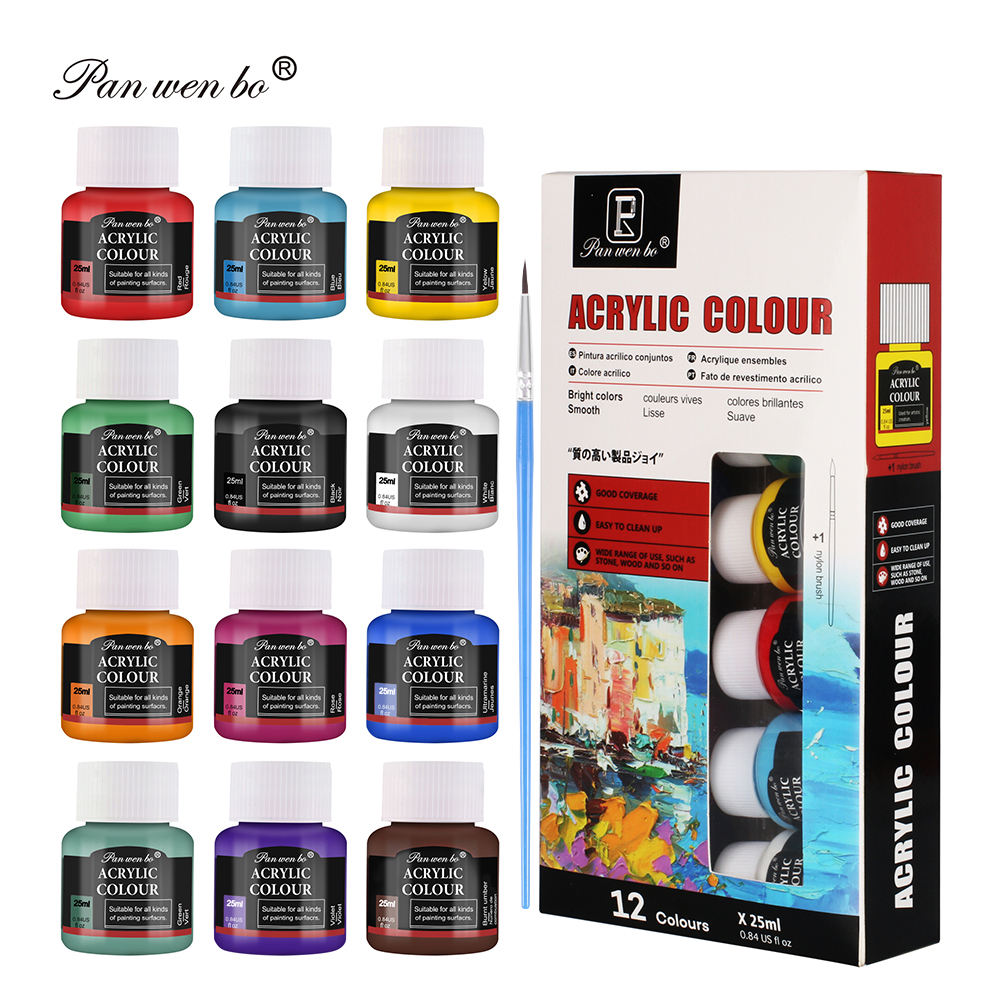 12 couleurs de COULEUR ACRYLIQUE