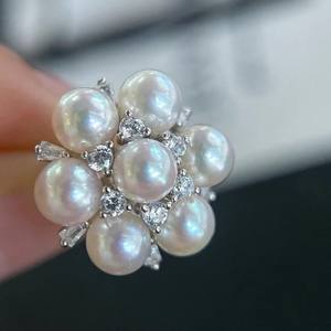 22419DIY Accesorios de Perlas, Pendientes de Plata S925 con Cristal, Soporte Hueco para Múltiples Cuentas de 5-7mm, Joyería de Plata, Broche para Oreja - Product Image 2