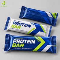 Sachet d'emballage personnalisé noir mat en aluminium thermoscellable pour barres protéinées au chocolat (Whey Protein)