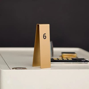Iron <b>Table</b> Number Plate 50x165mm Double-Sided Standing Electroplated Gold Rectangle Place <b>Card</b> - Product Image 5