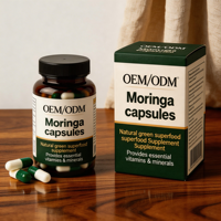 Kapsul Moringa Vegan 500mg Suplemen Multivitamin Nutrisi Grosir Ekstrak Daun Moringa OEM Pemasok Label Pribadi