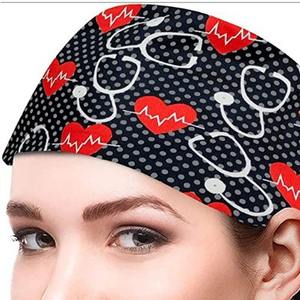 Tappi da lavoro accessori per uniformi mediche da donna regolabili con bottone e fascia elastica con fasciatura per fasciatura e cappelli da Scrub da infermiera - Product Image 6