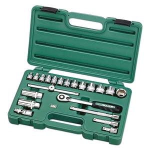 ชุดประแจบล็อก 21 ชิ้น ขนาด 3/8 นิ้ว แบบเมตริก หกเหลี่ยม ผลิตจากเหล็กโครเมี่ยมวานาเดียม สำหรับซ่อมเครื่องยนต์ - Product Image 1