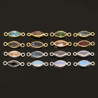 Nouveau 2025 Connecteurs Sertis de Zircon Marquise 3x6mm en Plaqué Or Véritable pour Bracelets Permanents Bijoux Breloques Pierres de Naissance en Argent S925