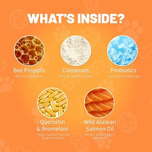 Friandises à Mâcher Tendres <span class=keywords><strong>pour</strong></span> Chiens : Soulagement des Allergies, Probiotiques, Soutien Immunitaire, <span class=keywords><strong>Santé</strong></span> Intestinale, Sans Arômes Artificiels <span class=keywords><strong>pour</strong></span> Peaux et Oreilles Irritées, 90 unités, Soins de <span class=keywords><strong>Santé</strong></span> - Product Image 3