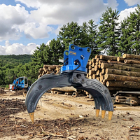 Hydraulic Grapple Rotatory Log Scrap Metal Stone Rock Wood Straw Timber Grab Excavator Attachment