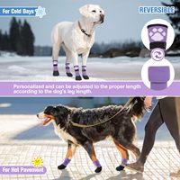 Chaussettes pour chiens de taille moyenne et grande, design ouvert, sangle réglable, plissées, semelle antidérapante, résistantes à l'usure, protection des pattes