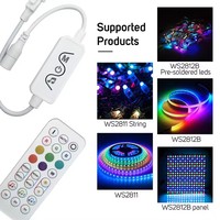Contrôleur de bande LED RGB avec synchronisation musicale Bluetooth, télécommande sans fil RF 2.4G pour WS2812B WS2811 SK6812 5V 12V 24V avec fonction de gradation
