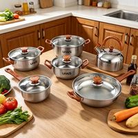 Ensemble de casseroles de cuisine antiadhésives 12 pièces, batterie de cuisine en acier inoxydable