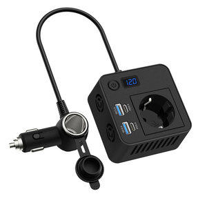 Adaptateur USB pour voiture de fabrication professionnelle, prise EU, convertisseur de courant pour voiture <span class=keywords><strong>12V</strong></span> <span class=keywords><strong>220V</strong></span>, <span class=keywords><strong>chargeur</strong></span> pour ordinateur portable et téléphone portable, convertisseur de courant pour voiture - Product Image 2