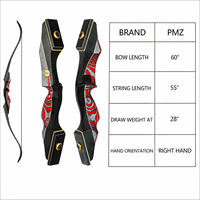 Ensemble d'arc recurve américain PMZ pour le tir et la chasse en plein air, arc et flèches démontables ambidextres portables - Pas cher