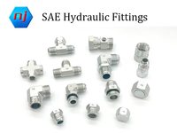 Konektor Hidrolik Baja Karbon Male O-ring Face Seal ORFS 90 Derajat Elbow 6F9 Bulkhead Lock Nut Hydraulic Fitting Adapter